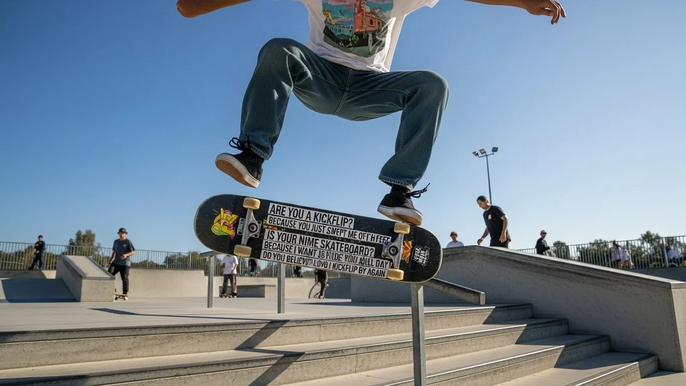 skateboard rizz lines